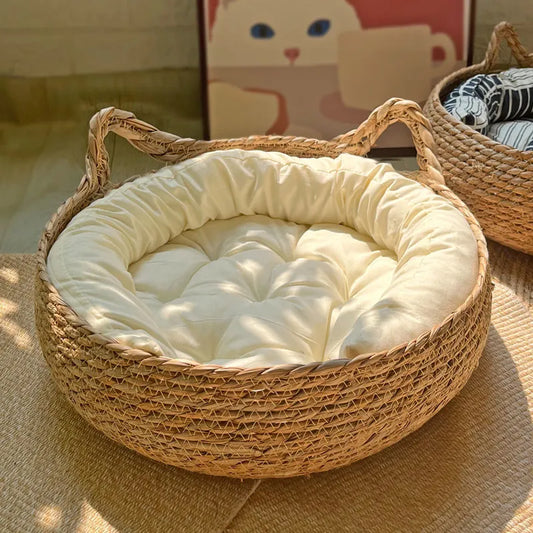 Wicker Cushion Pet Beds