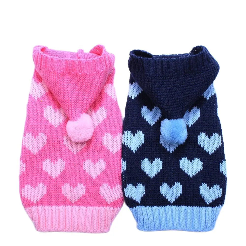 Sweater with heart patterns