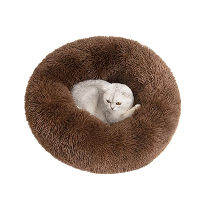 Nid en peluche rond de 50 cm pour chiens et chats.