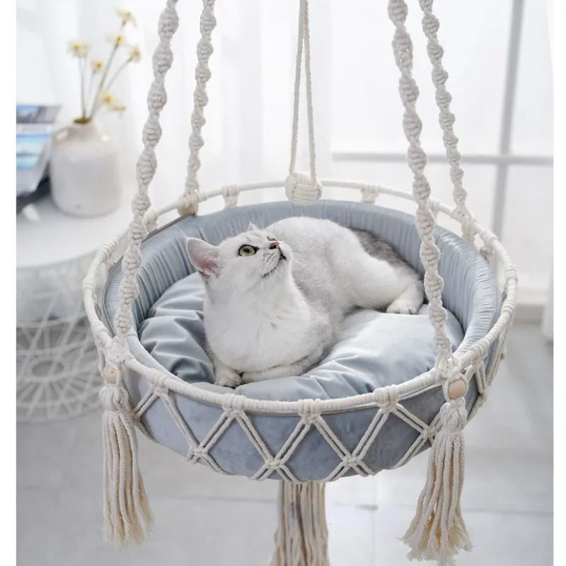 Cat Hammock Swing Bed Handwoven Bohemian Tapestry