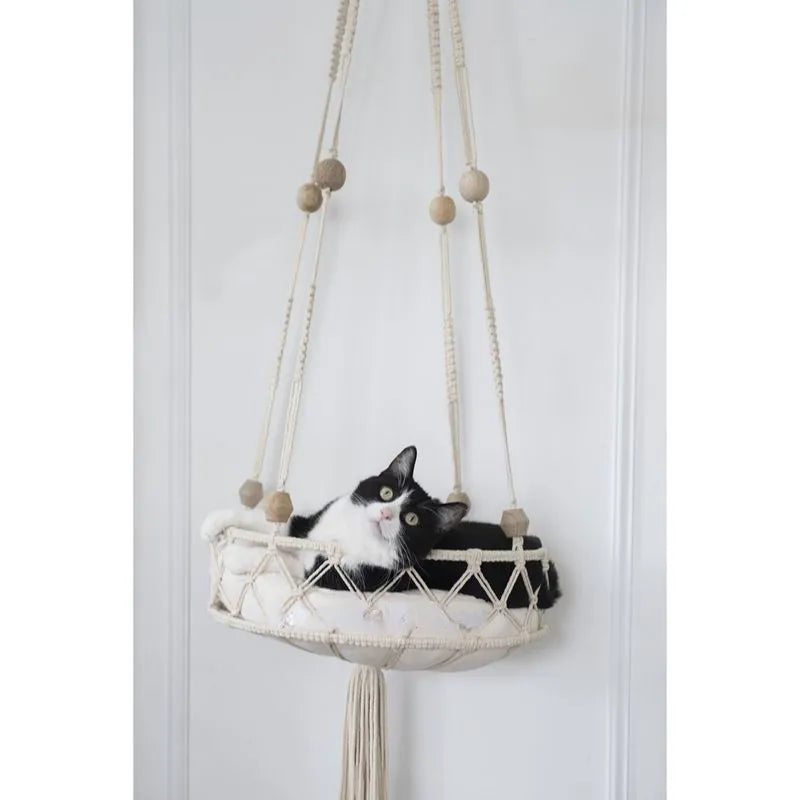 Cat Hammock Swing Bed Handwoven Bohemian Tapestry