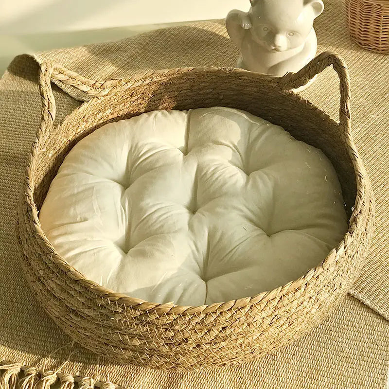 Wicker Cushion Pet Beds