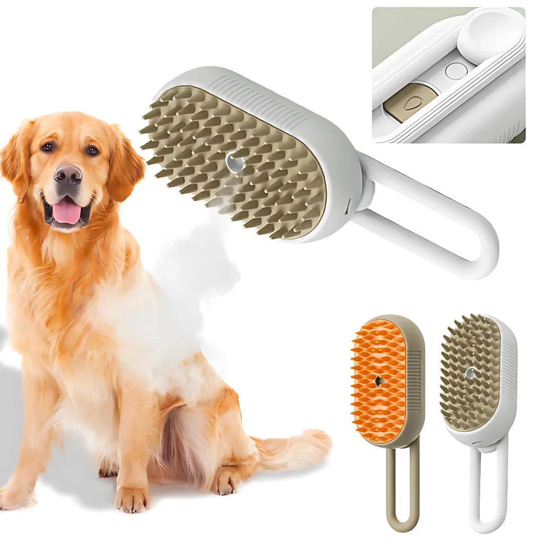 Cepillo de vapor para gatos, cepillo humeante para perros 3 en 1