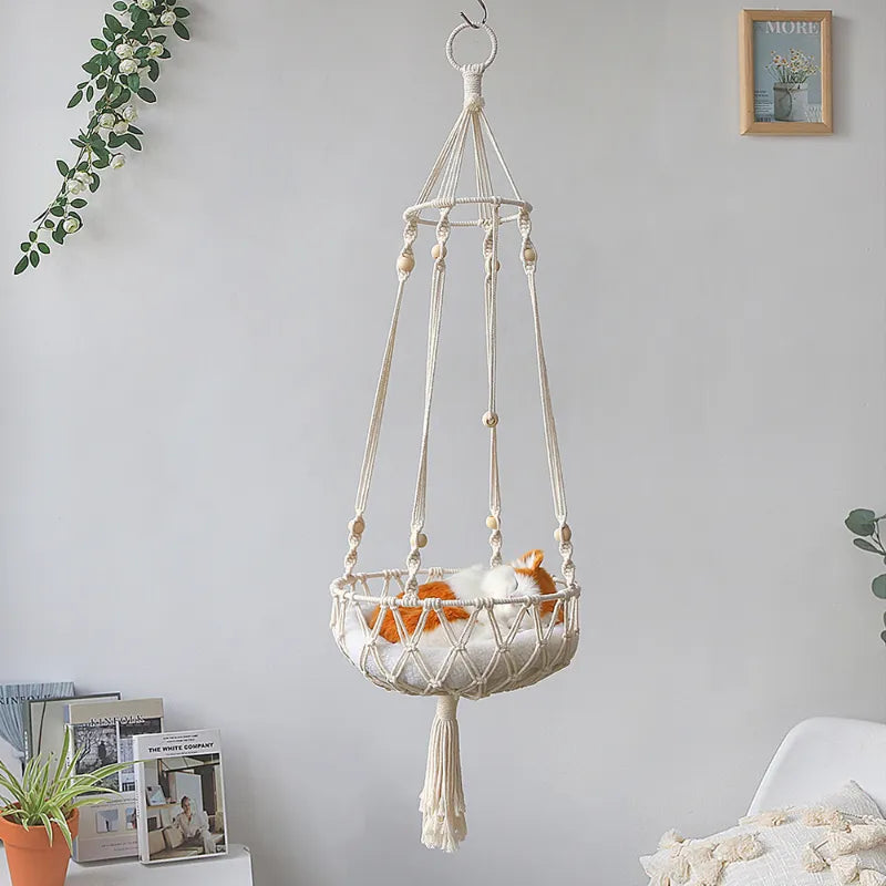 Cat Hammock Swing Bed Handwoven Bohemian Tapestry